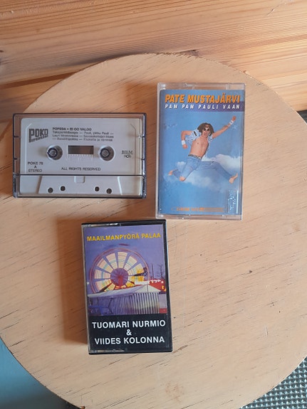 Pate Mustajärvi kasetti + Popeda Ei oo valoo kasetti + Tuomari Nurmio kasetti