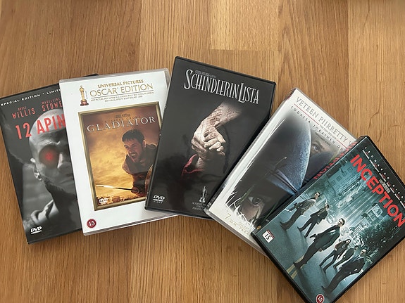 DVD-elokuvapaketti Gladiator, Schindlerin lista ym.