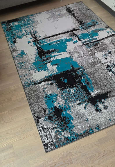Matto harmaa/turkoosi 200 cm x 300 cm