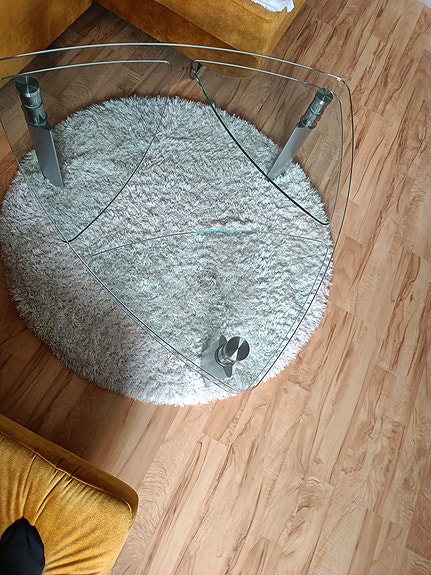 Lasinen Design sohvapöytä