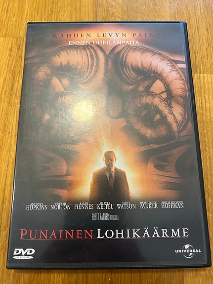 Punainen lohikäärme DVD-elokuva