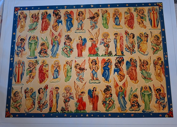 Kiiltokuva-arkki vintage Enkelit, Maja Synnergren