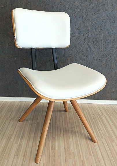 Upea design-tuoli valkoisella istun verhoilulla, 2 kpl