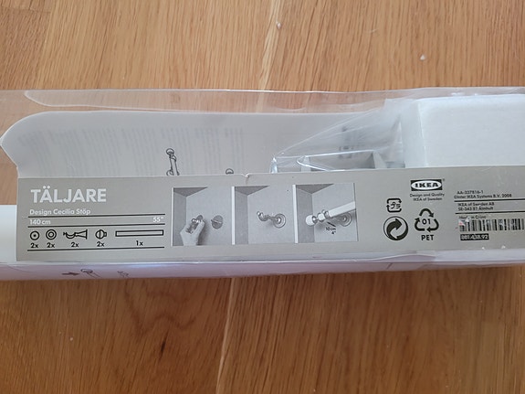 Verhotanko valkoinen 140cm, teräs, IKEA Täljare