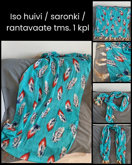 Iso huivi / saronki / rantavaate tms., 1 kpl, Höyhenet
