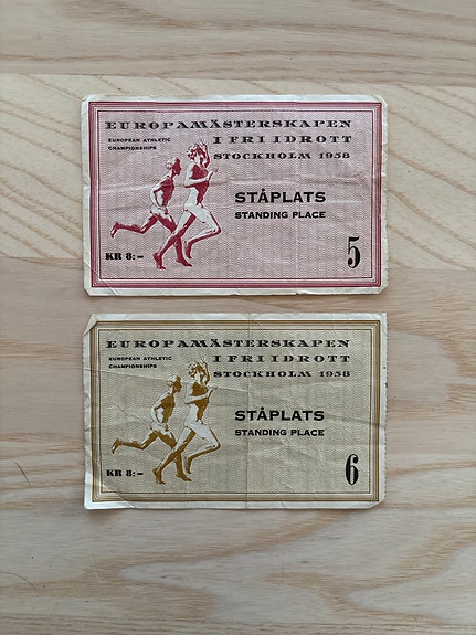 Tukholman EM-kisojen pääsyliput 1958