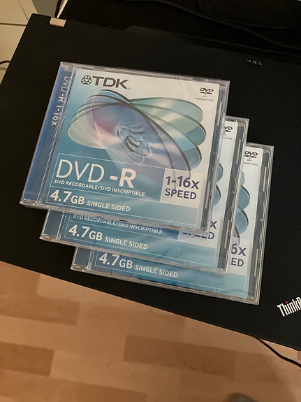 3kpl TDK DVD-R levyjä