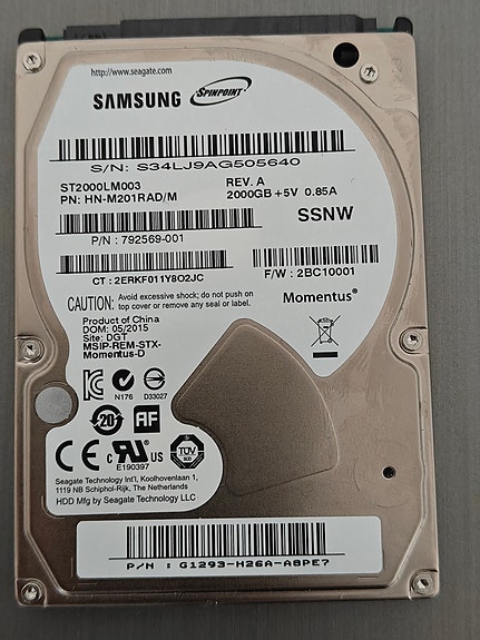 Samsung Spinpoint M9T (Momentus) 2 TB -sisäinen kiintolevy