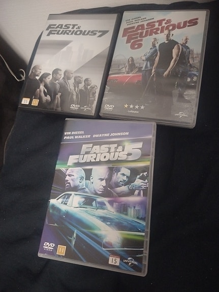 Fast & Furious DVD-elokuvat 3 kpl
