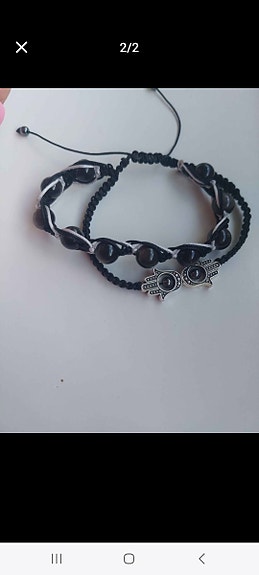 punottu ranneke, silver obsidian