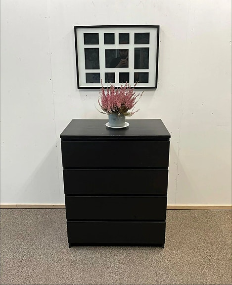 IKEA MALM Lipasto, 4 laatikkoa, musta