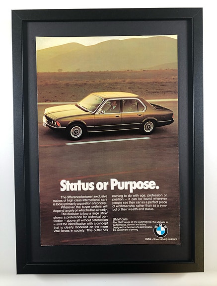 Framed 1978 Vintage BMW Original Magazine Advertisement