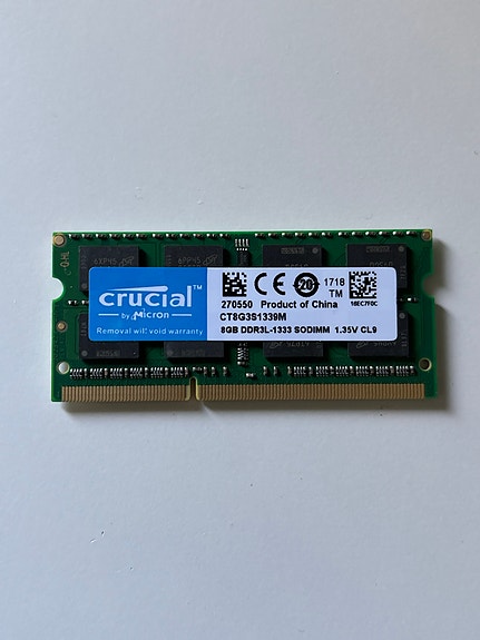Crucial 8GB DDR3L SO-DIMM RAM-muisti kannettavaan