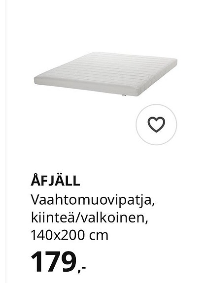 IKEA ÅFJÄLL patja 140cm - uusi paketissa