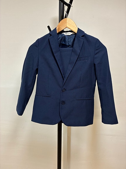 H&M poikien puku koko 134 sininen