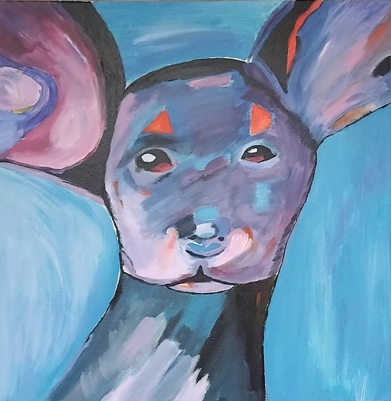 Itsemaalattu akryylitaulu 50 cm x 50 cm