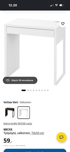 Ikean työ/meikkipöytä ja tuoli