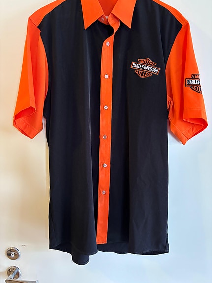 Harley-Davidson kauluspaita koko xl musta-oranssi