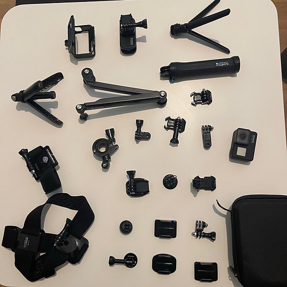 GoPro Hero 7 Black with many accessories