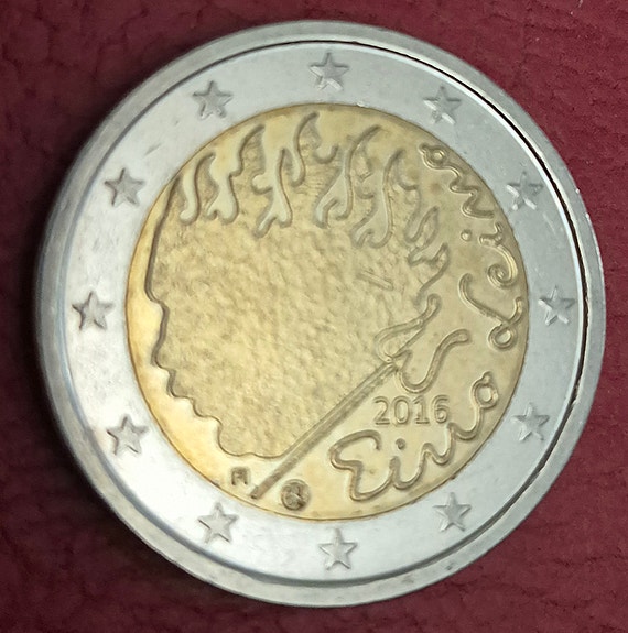 2 euron erikoisraha 2016. Eino Leino.