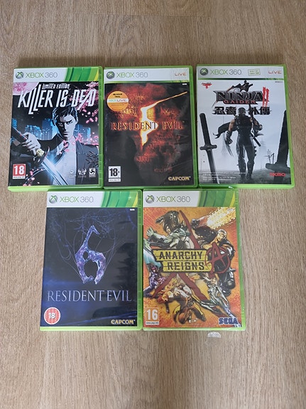 Xbox 360 pelipaketti – Killer is Dead, Resident Evil 6, Anarchy Reigns ym.