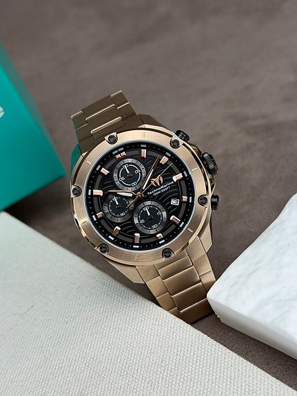 TechnoMarine - Oceanico Chronograph Date Gold/Black dial - TM-325019 - Miehet -