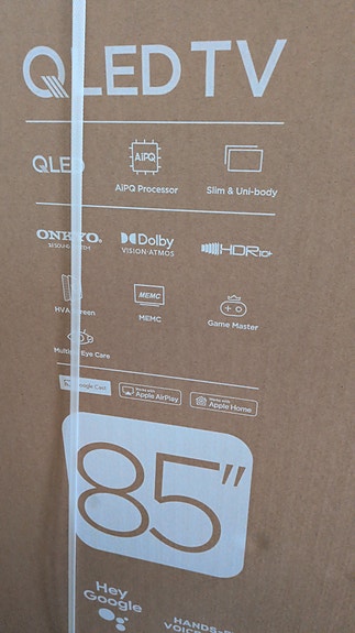Uusi ja avaamaton: TCL 85" QLED 4K -televisio (85QLED780K)