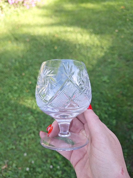 Kristallisia konjakkilaseja 6kpl