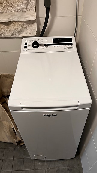 Whirlpool 6.5kg päältätäytettävä pesukone, valkoinen