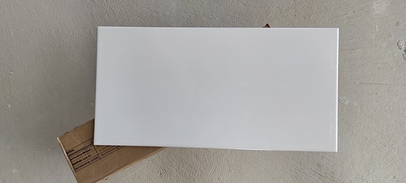 Kiiltävä valkoinen seinälaatta (White Glossy) 20x40 cm