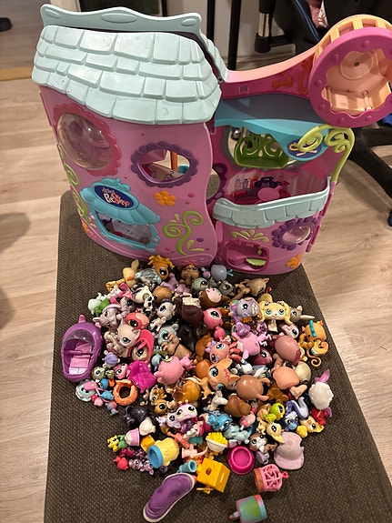 Littlest Pet Shop figuurit, tavarat ja talo