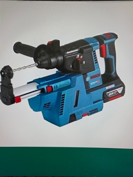 Bosch GBH 18V-26 F poravasara 18V pölyimurilla.