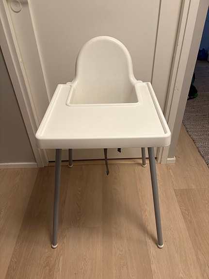 IKEA  Antilop syöttötuoli + tarjotin valkoinen