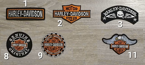 6 kpl Harley-Davidson kangasmerkkejä 3e/kpl