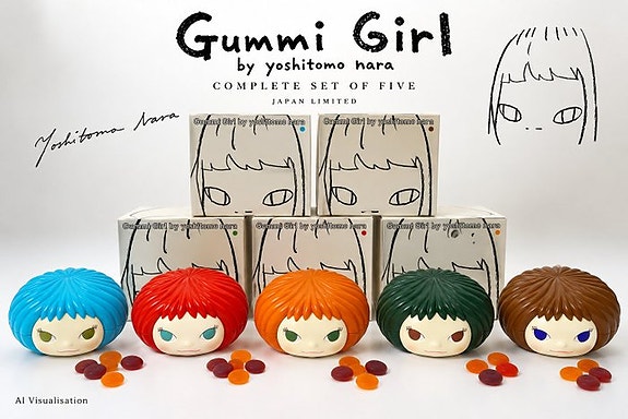 Yoshitomo Nara (1959) - Gummi Girl – Complete Set of 5 Colors Sold