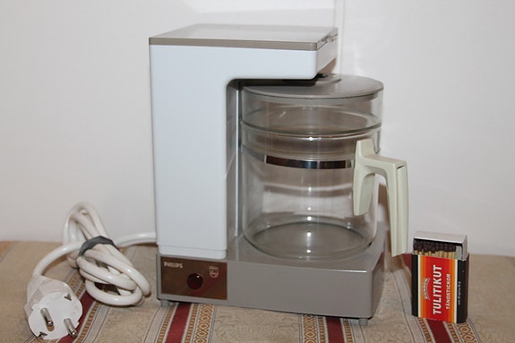 70-luku mini 320W kahvinkeitin pieni keitin 20cm Philips HD5105G vintage siisti